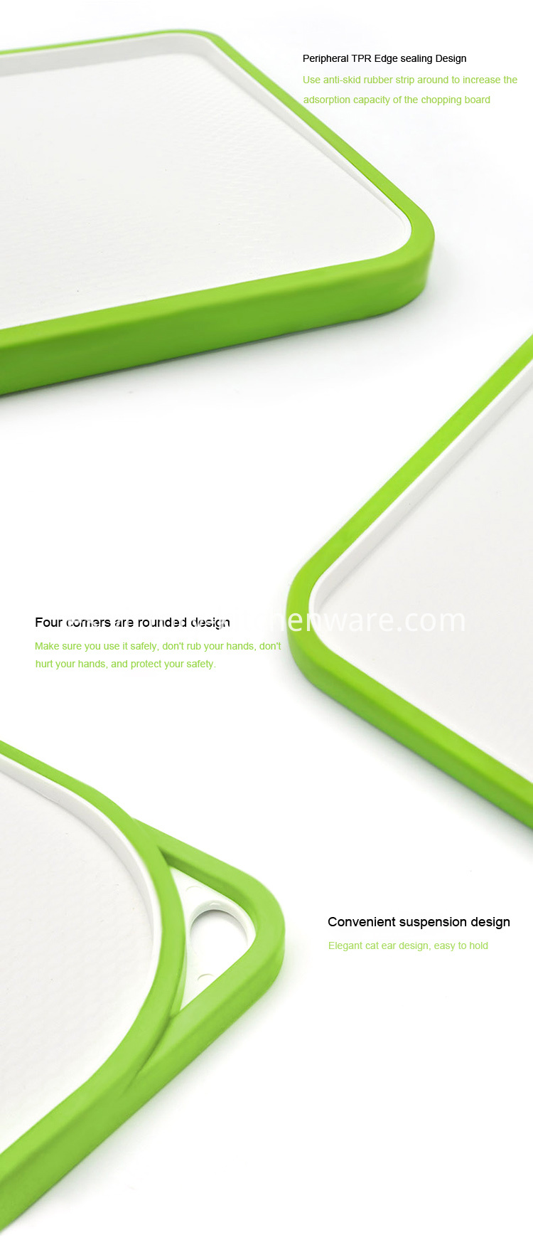 tabla de cortar de plástico doble double side plastic cutting board